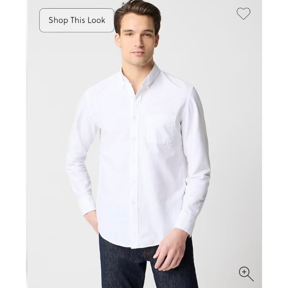J. Crew Flex Oxford Solid Button Down Shirt Size … - image 1